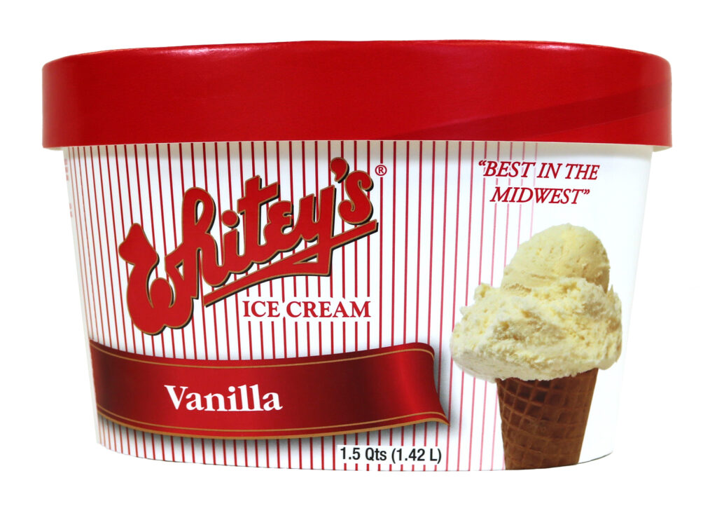 Menu Whitey's Ice Cream