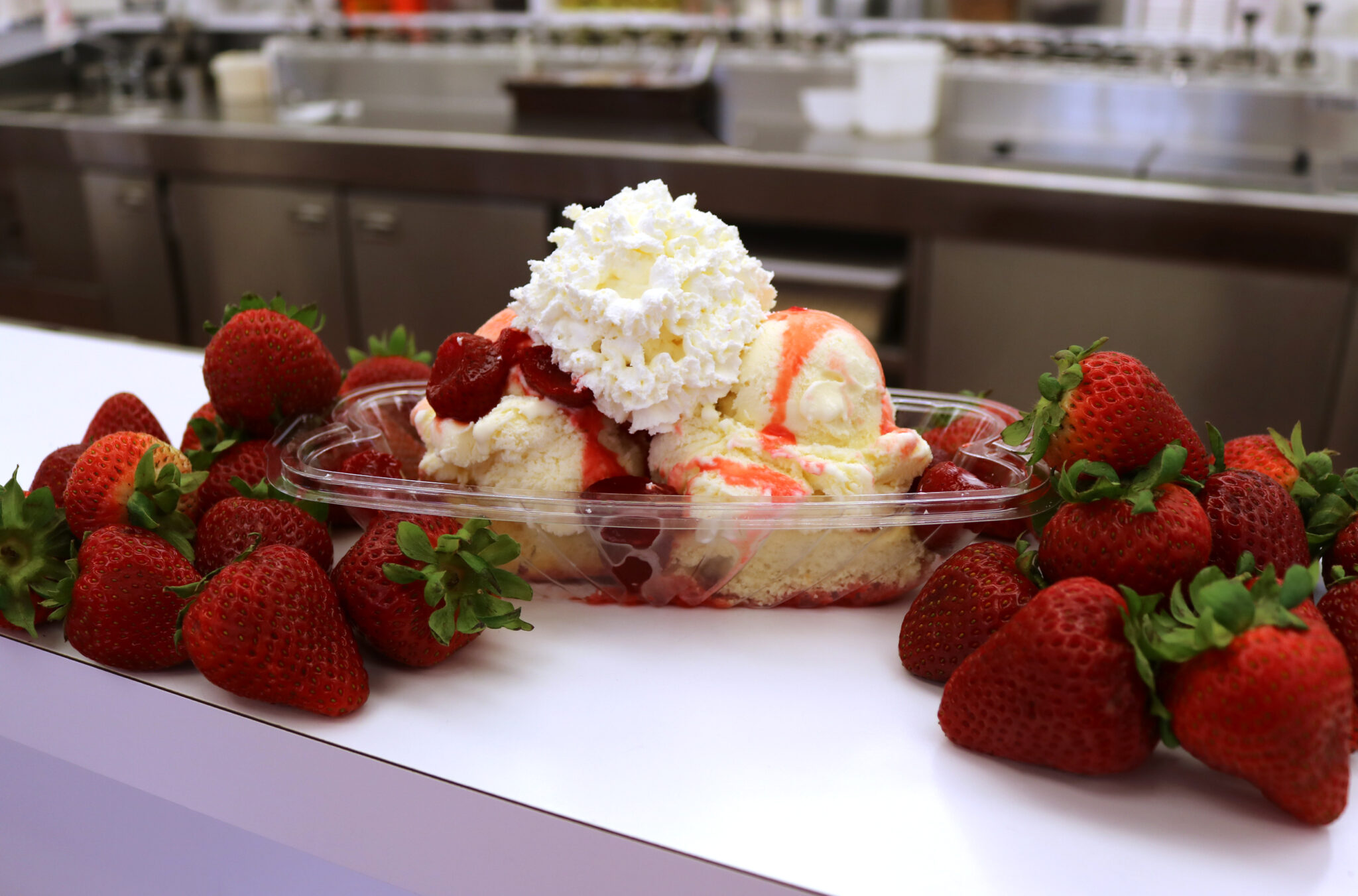 June Treat of the Month... Strawberry Shortcake Sundae Whitey's Ice Cream