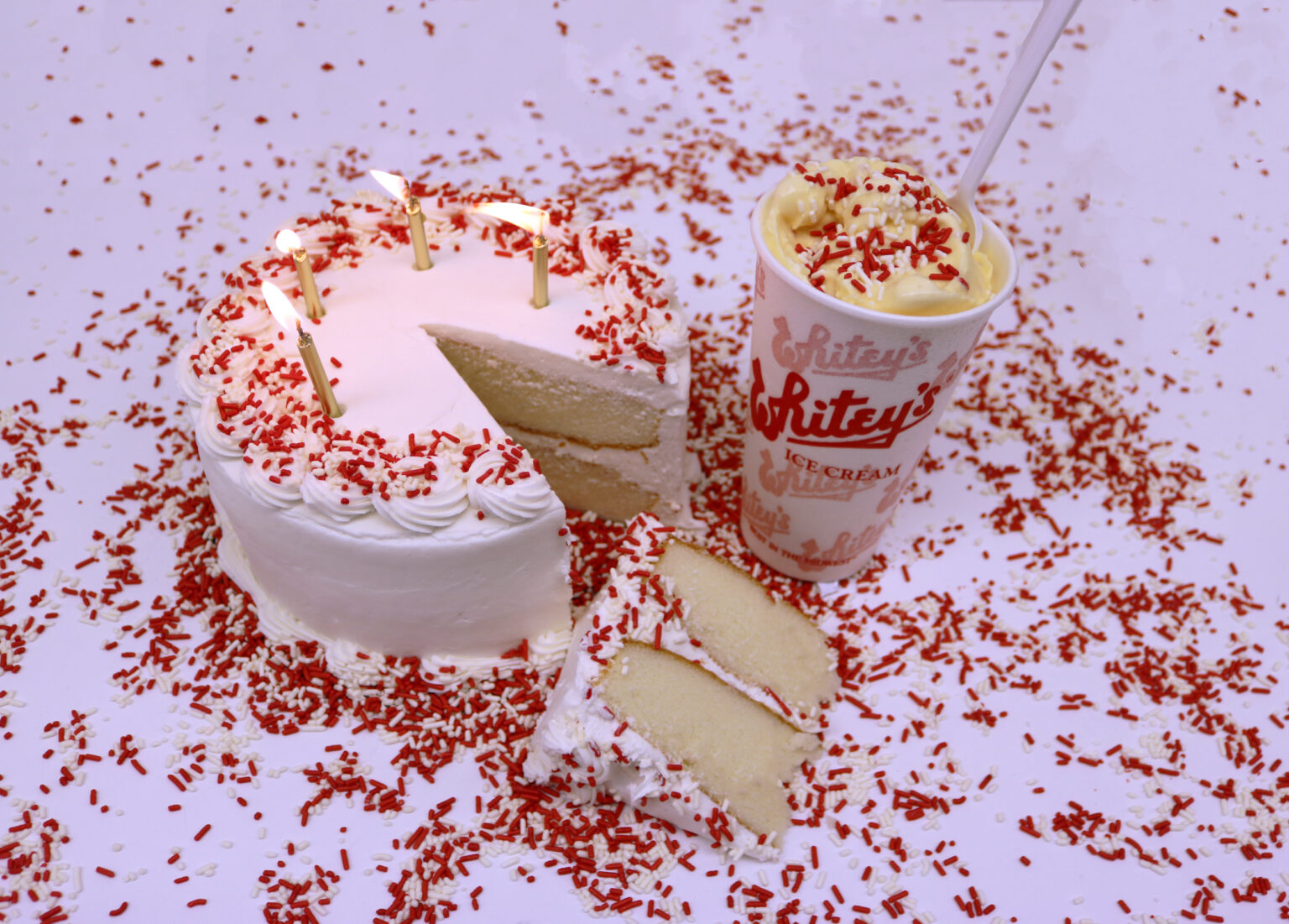 May Treat of the Month... 90th Birthday Cake Shake! Whitey's Ice Cream